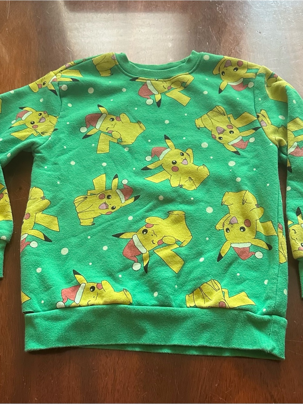 Pikachu Green Kids Holiday Sweatshirt